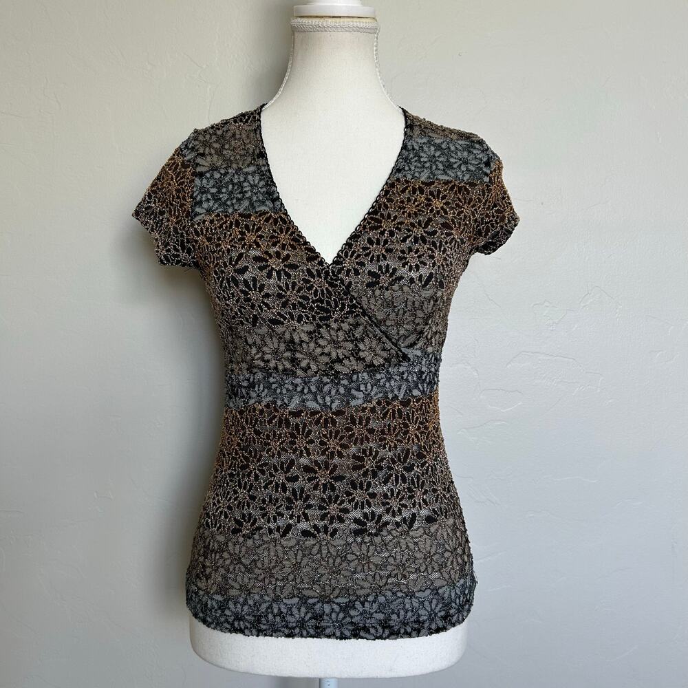 y2k floral lace top
